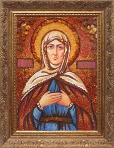 Пророчица Анна икона из янтаря