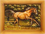 Картина из янтаря «Бегущая лошадь»
