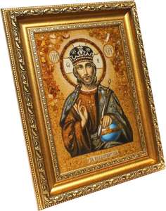 Православная икона из янтаря Вседержитель