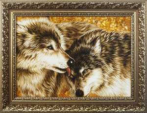 Панно «Волк и волчица»