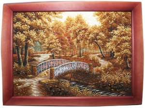 Пейзаж «Мост в осеннем парке»