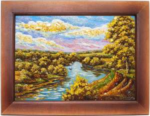 Картина из янтаря «Река»