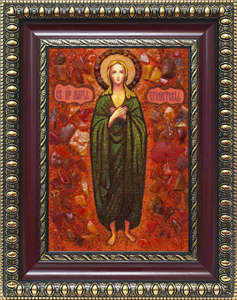 Именная икона из янтаря Святая Мария Египетская