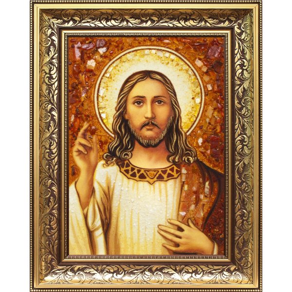 Икона из янтаря Иисус Христос