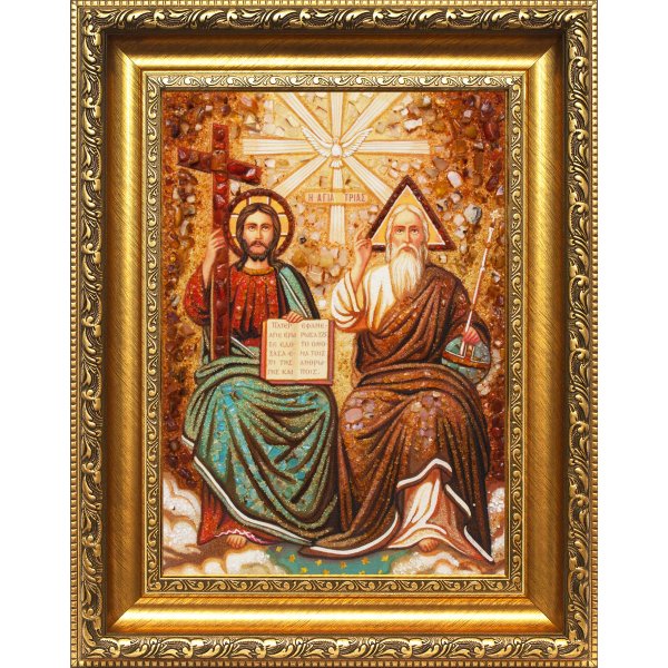 Икона из янтаря Святая Троица