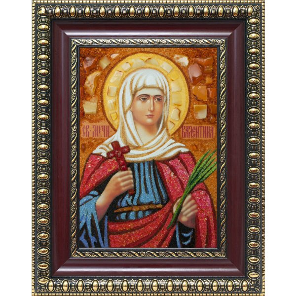 Икона из янтаря Святая Мученица Валентина