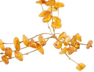 Багаторядне бурштинове намисто медового кольору на вощеній нитці