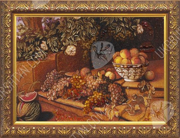 Панно «Виноград, персики и дыня» (Александр Франсуа Депорт)