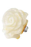 Перстень зі срібла і бурштину «Біла троянда»