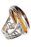 Перстень зі срібла і бурштину «Алісія»