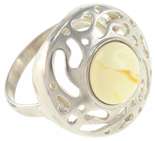 Кольцо-перстень с янтарным кабошоном