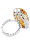Серебряное кольцо с янтарем «Элегант»