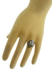 Серебряное кольцо с янтарем «Камелия»
