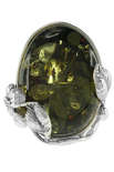 Серебряное кольцо с янтарем «Демилия»