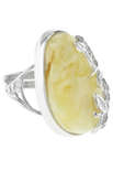 Срібний перстень з бурштином «Літній настрій»