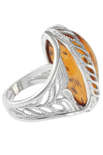 Срібний перстень з бурштином «Жозефіна»