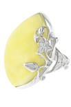 Срібний перстень зі світлим бурштином «Літній настрій»