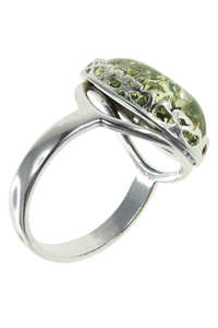 Перстень зі стрібла та бурштину «Керол»