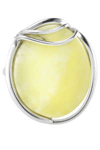 Кольцо с камнем янтаря в серебряной оправе «Джейн»