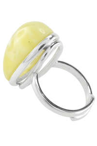 Перстень з бурштином в сріблі «Люсі»