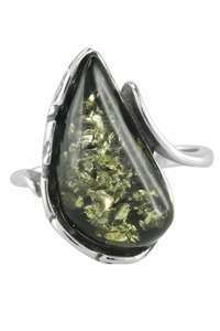 Кольцо с янтарем в серебряной оправе «Амелия»