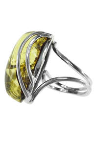 Срібний перстень з каменем бурштину «Ірена»