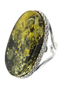 Серебряное кольцо с камнем янтаря «Ларина»