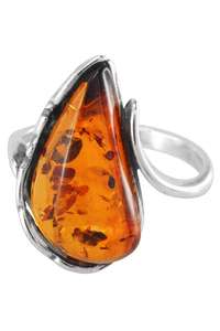 Серебряное кольцо с янтарем «Амелия»