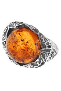 Серебряное кольцо с янтарем «Карен»
