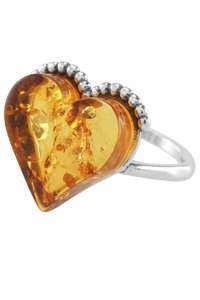 Серебряное кольцо с янтарем «Любовь это...»