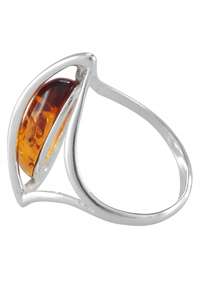 Серебряное кольцо с янтарем «Мия»