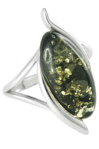Серебряное кольцо с янтарем «Нора»