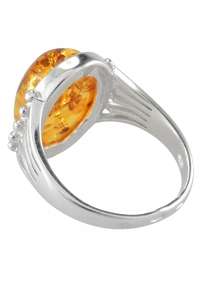 Серебряное кольцо с янтарем «Софи»