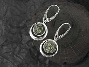 Серебряные серьги с янтарем «Ханна»