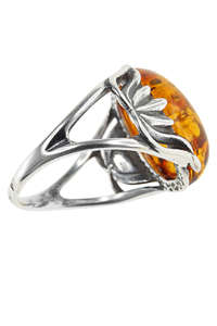 Янтарное кольцо с серебром «Оливия»