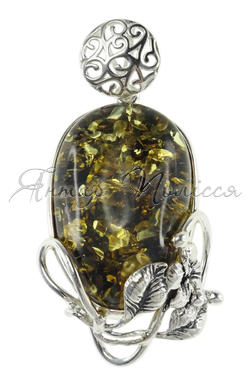 Серебряный кулон с янтарем «Демилия»