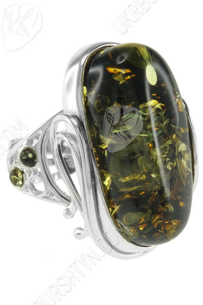 Серебряное кольцо с камнем янтаря «Фелисия»