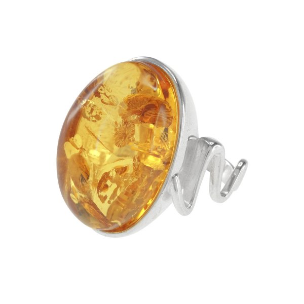 Серебряное кольцо с камнем янтаря «Верналь»