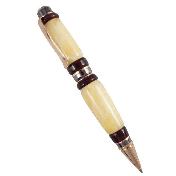 Янтарная шариковая ручка с фурнитурой «Элегия»