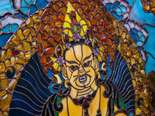 Вітражна картина з підсвічуванням «Жовтий Будда» («Тханка Дзамбала»)