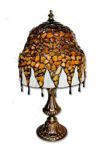 Мозаичная лампа на бронзовой ножке (техника Тиффани)