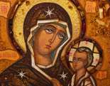 Тихвинская икона Божией Матери из янтаря