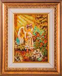 Картина из янтаря Ангелочек с олененком