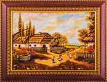 Картина из янтаря «Село»