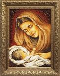 Икона из янтаря Божья Матерь с младенцем