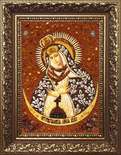Остробрамская икона Божией Матери из янтаря. Православная икона