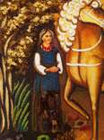 Картина из янтаря Казак Мамай или Сидит казак под ивой