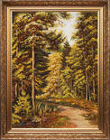 «Лесная дорога» картина из янтаря. 
