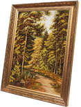 «Лесная дорога» картина из янтаря. 