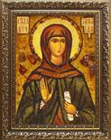 Именная икона из янтаря Святая Зинаида Тарсийская.